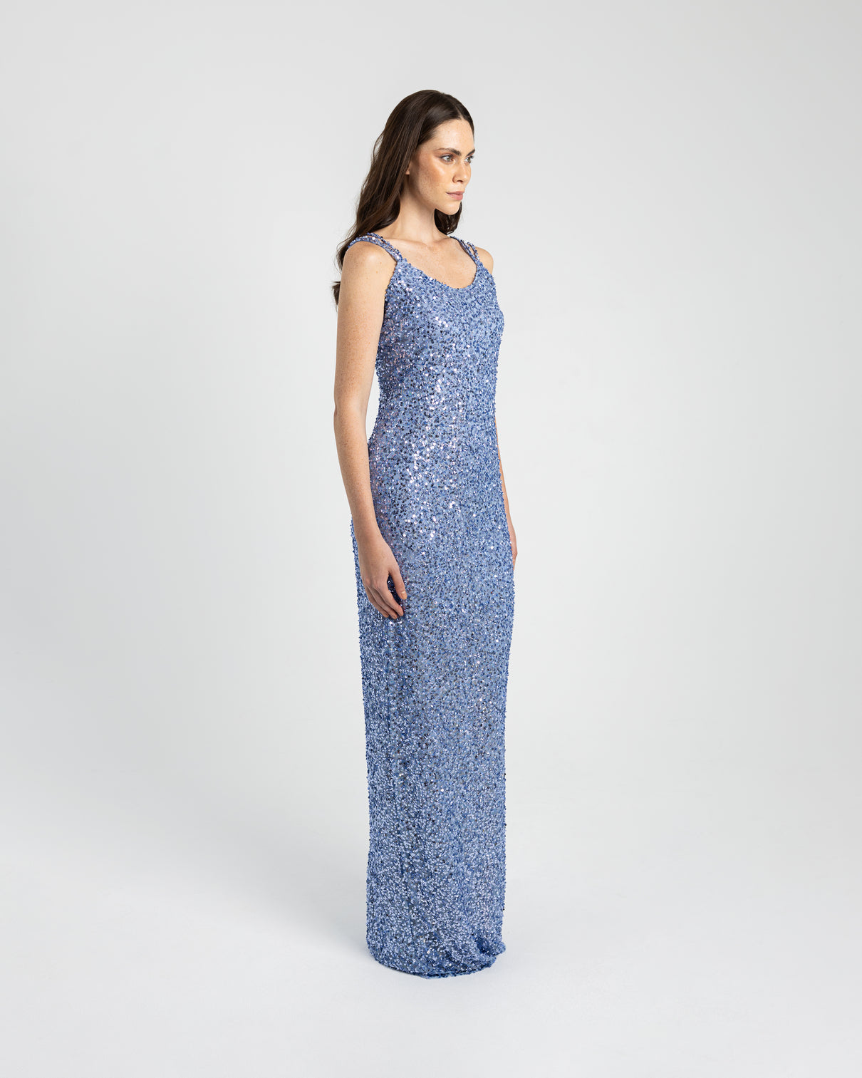 BLUE SEQUINS DRESS
