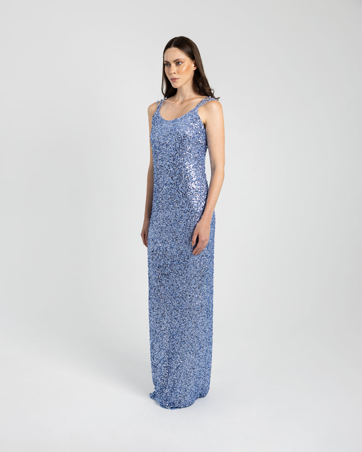 BLUE SEQUINS DRESS